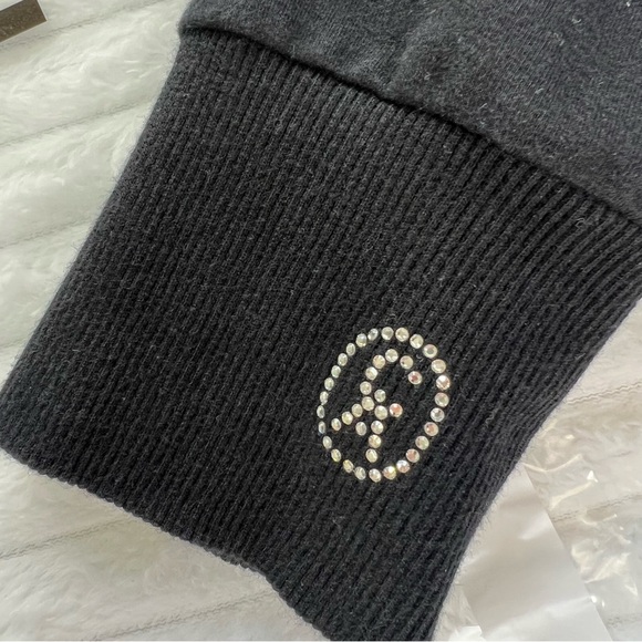 Christine Alexander women black embellish cardigan button front, pockets Sz M - Picture 9 of 13